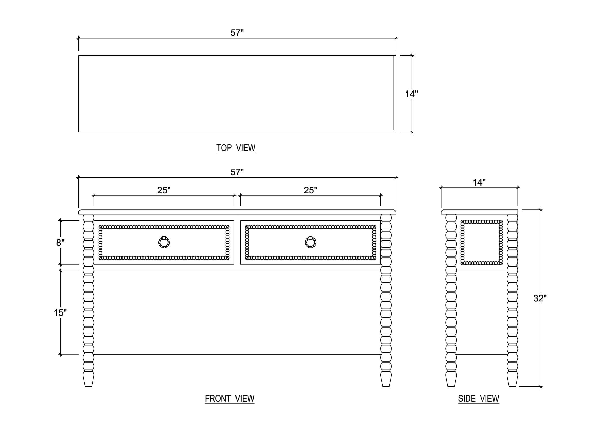 Charlotte Console Table FURNITURE - console table Bramble