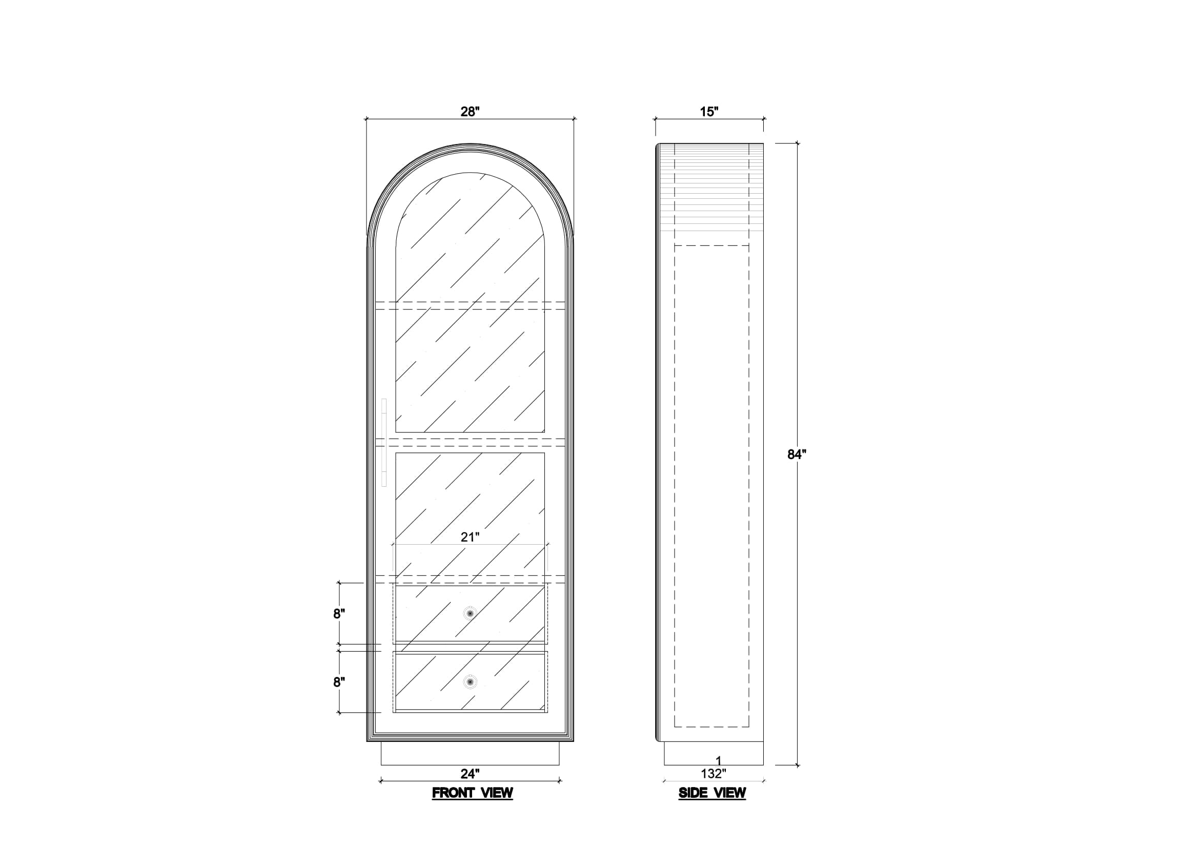 Vannes Single Door Display Cabinet FURNITURE - cabinet Bramble
