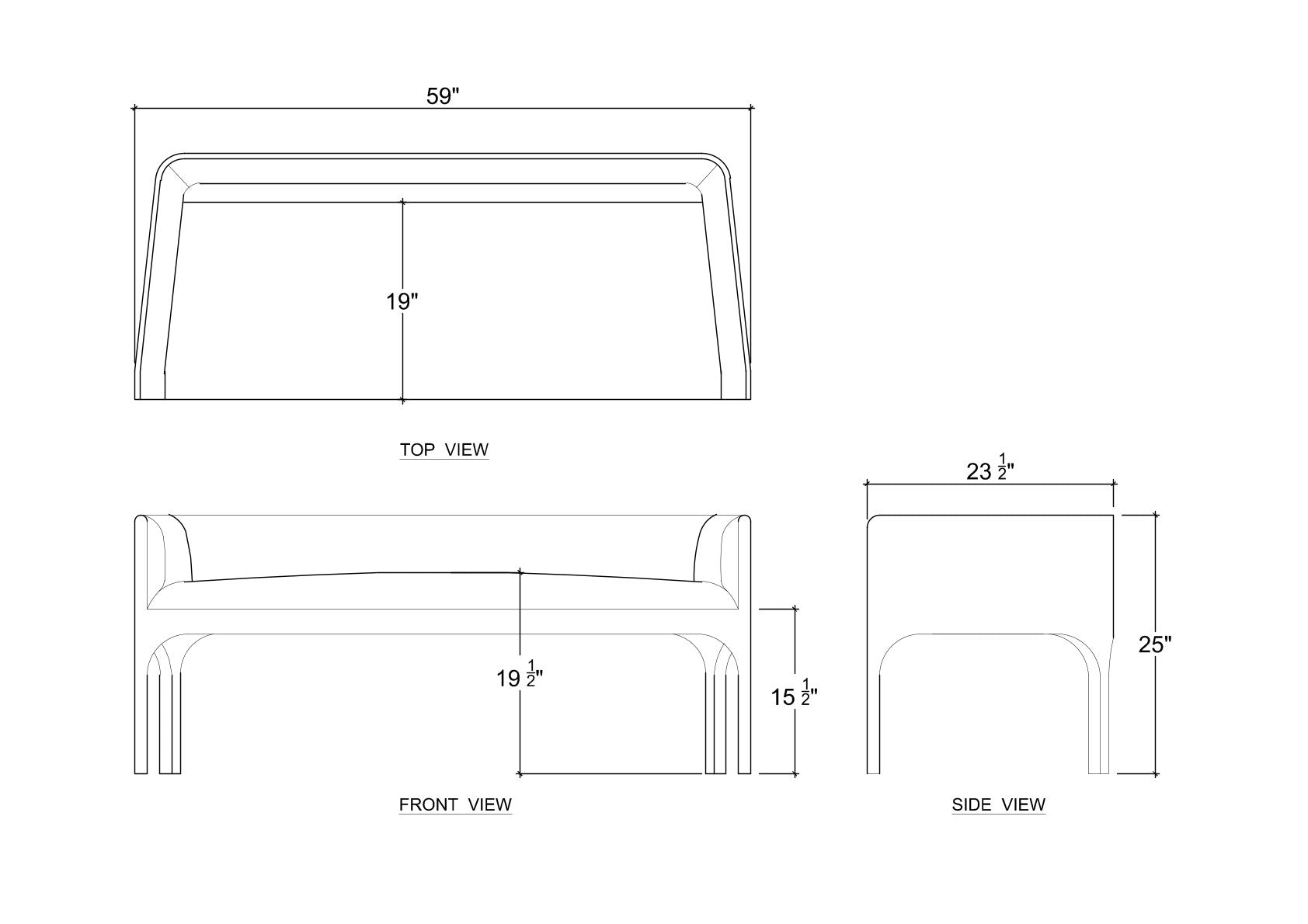 Vannes Bench FURNITURE - bench Bramble