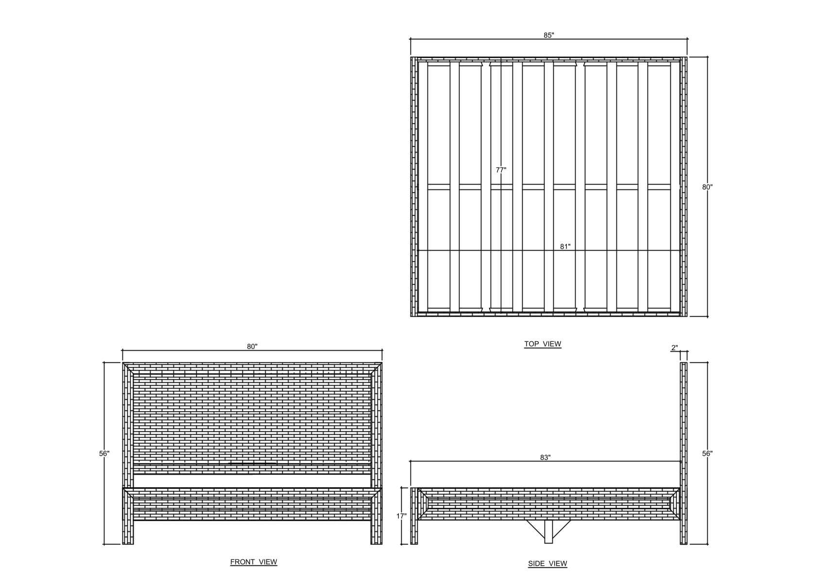 Kylie Rattan Bed FURNITURE - bed Bramble