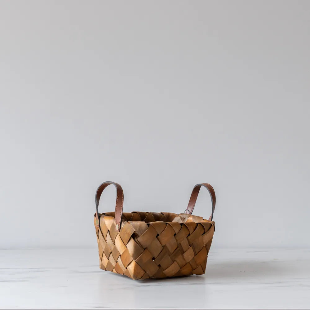 Burnt Wooden Basket - Rug & Weave