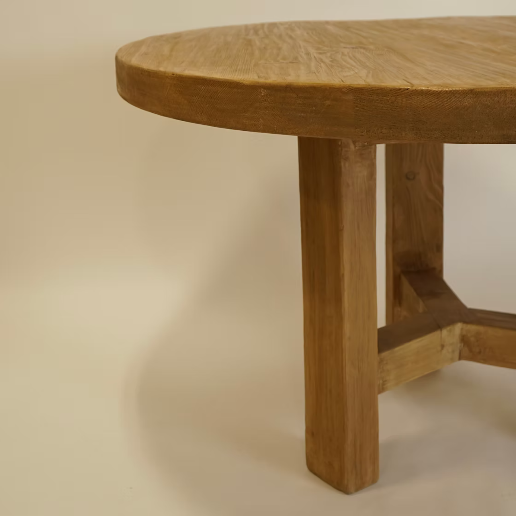 Lawrence Reclaimed Wood Round Dining Table - Natural – view 2