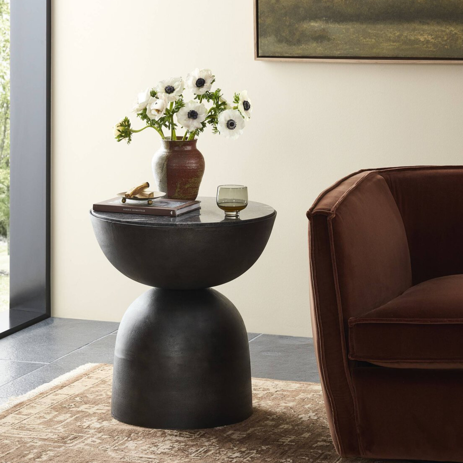 Corbett End Table - Black FURNITURE - accent table Four Hands