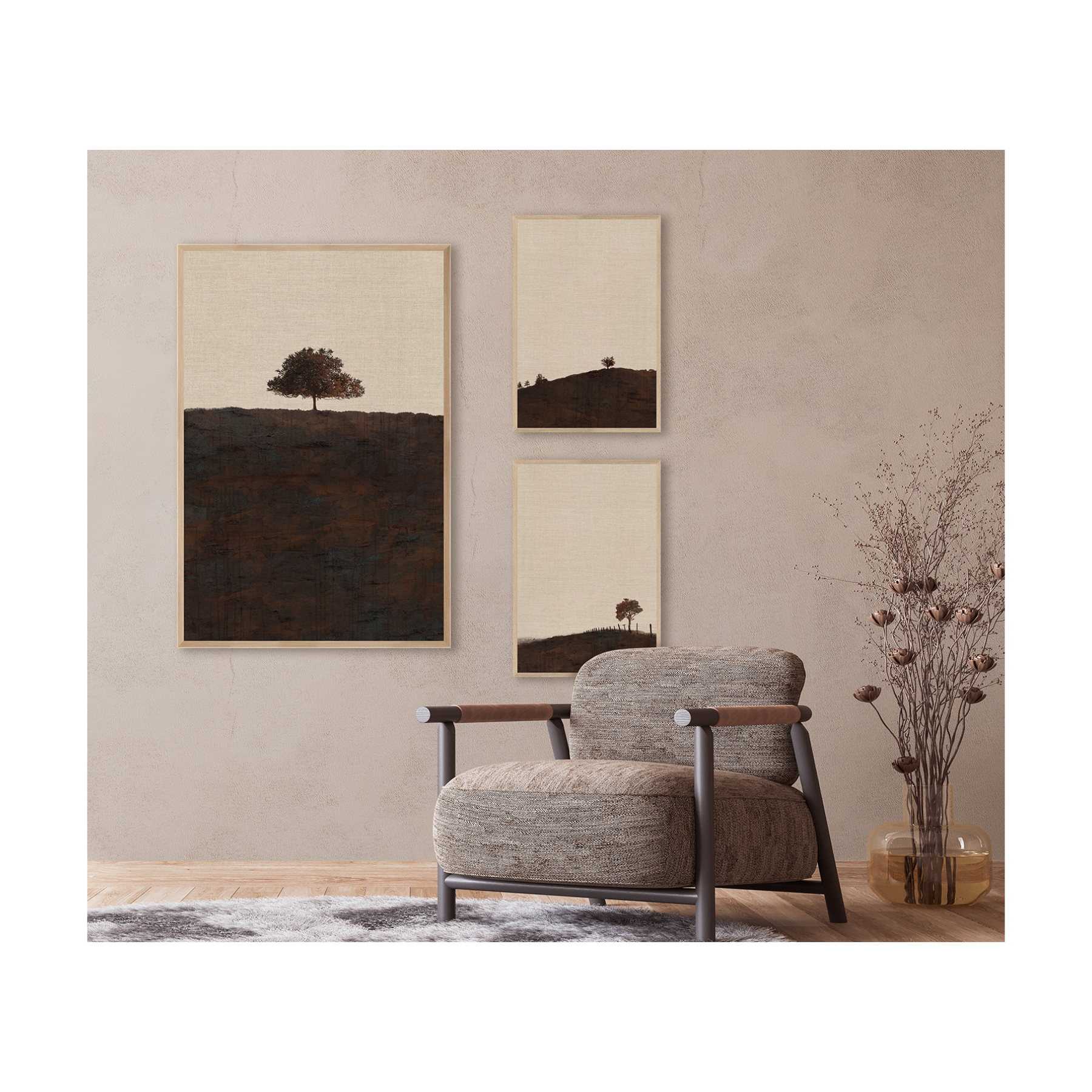 IN STORE - "Chestnut Horizon I" Framed Art Print ARTWORK - in store Celadon Art