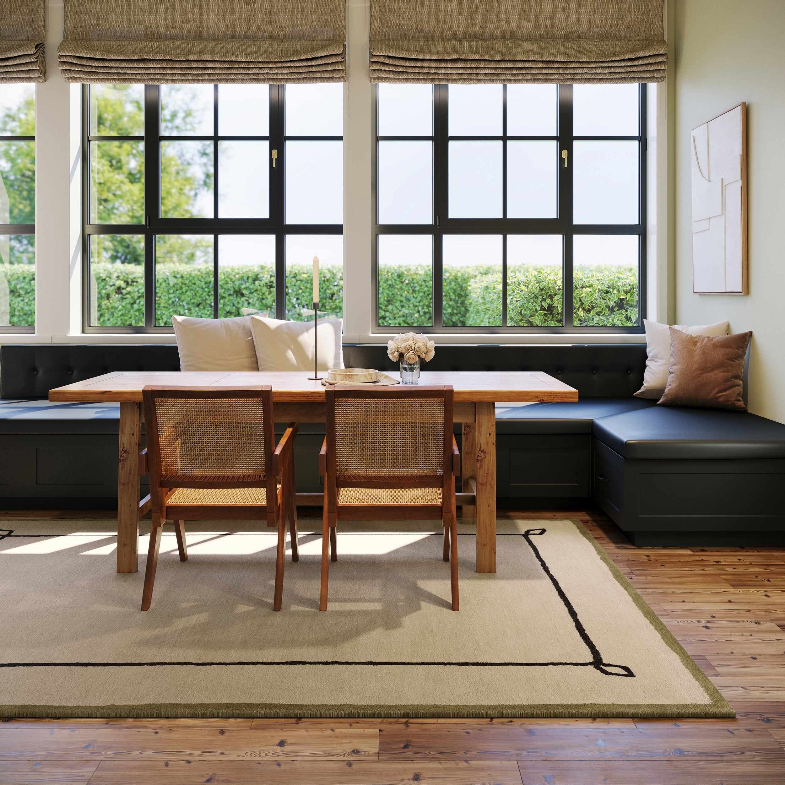 FLOOR MODEL - Nate Berkus Serge Bordered Wool Cozy Area Rug - 8'6" x 11'6" RUGS - floor model Dash & Albert