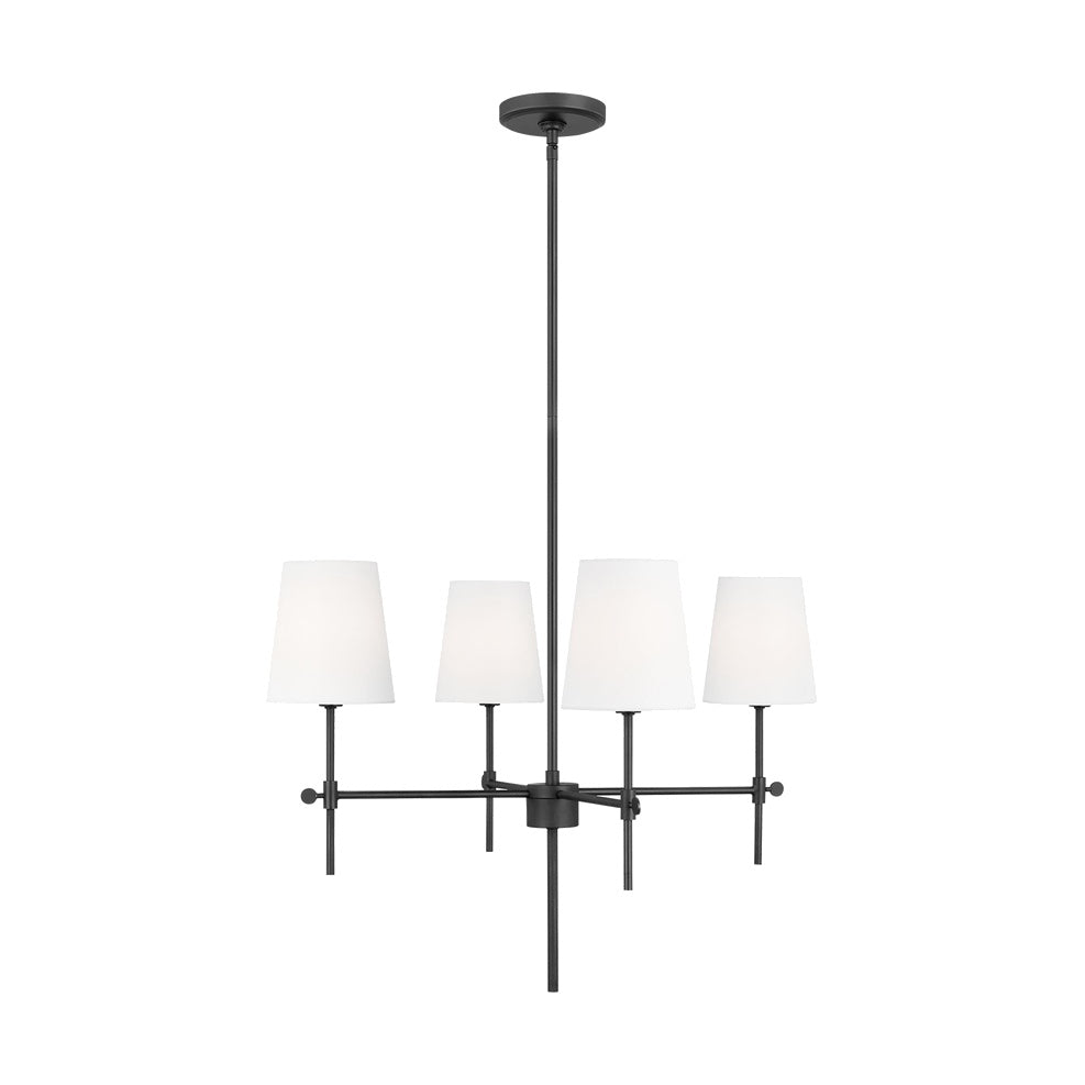 Baker Four Light Small Chandelier LIGHTING - chandelier Visual Comfort - Studio Midnight Black