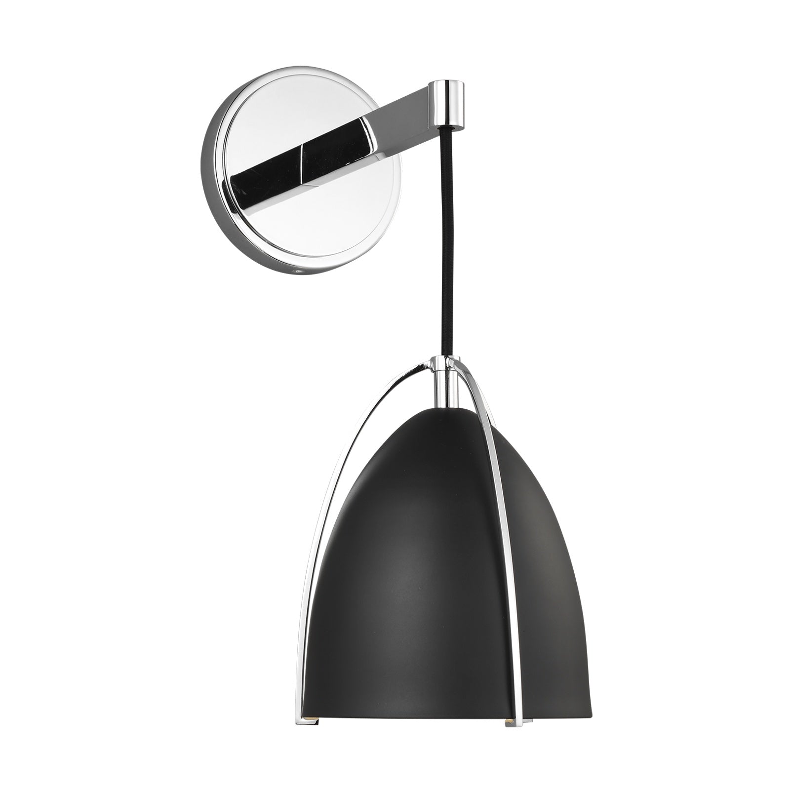 Norman One Light Wall / Bath Sconce LIGHTING - sconce Visual Comfort Midnight Black Chrome