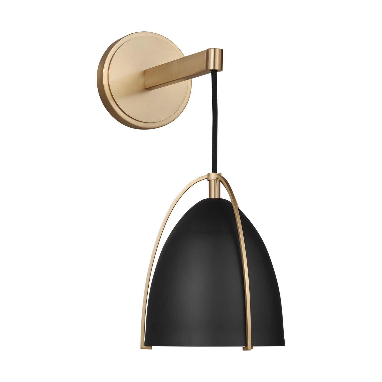 Norman One Light Wall / Bath Sconce LIGHTING - sconce Visual Comfort - Studio Midnight Black Satin Brass