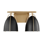 Norman Two Light Wall / Bath LIGHTING - vanity Visual Comfort Midnight Black Satin Brass