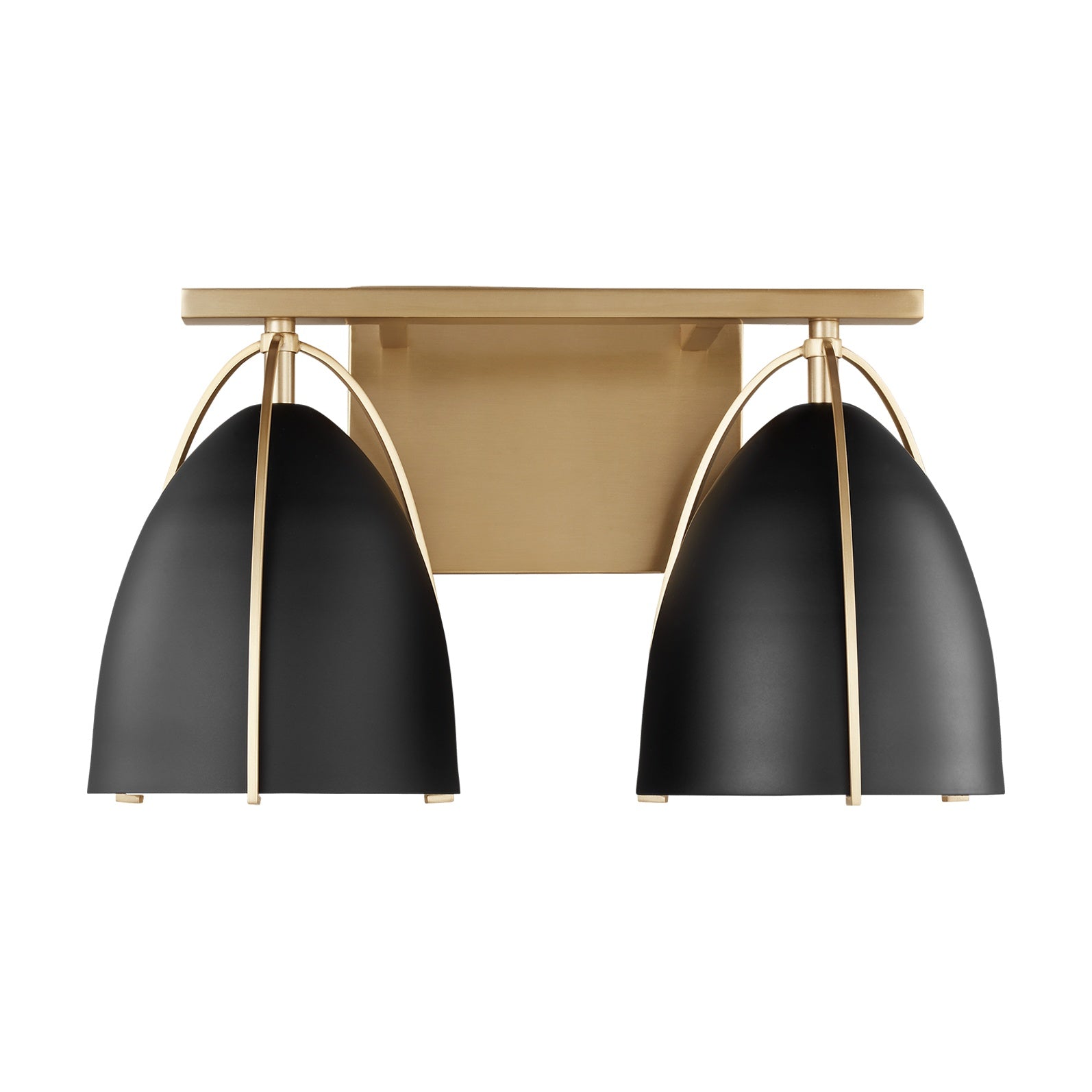 Norman Two Light Wall / Bath LIGHTING - vanity Visual Comfort Midnight Black Satin Brass