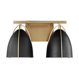 Norman Two Light Wall / Bath LIGHTING - vanity Visual Comfort Midnight Black Satin Brass