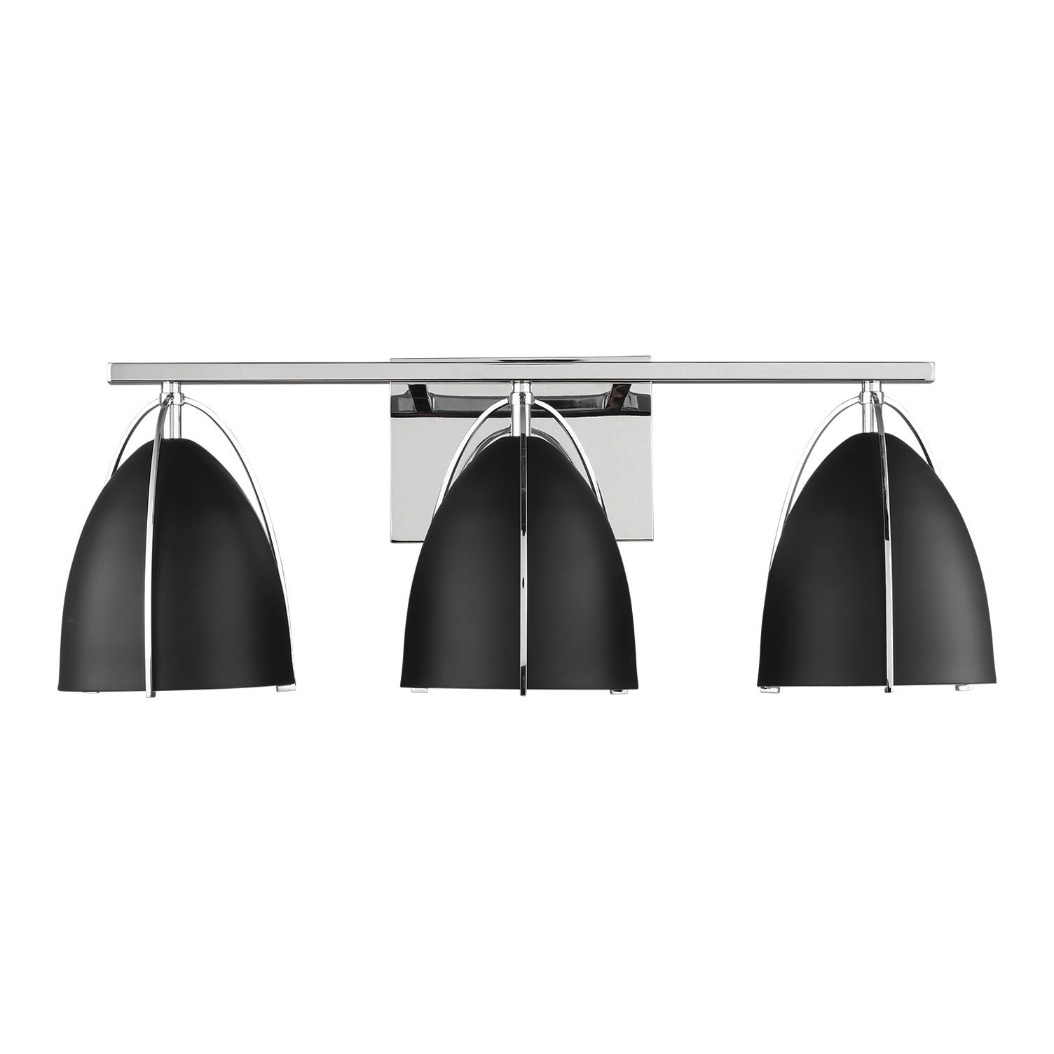 Norman Three Light Wall / Bath LIGHTING - vanity Visual Comfort - Studio Midnight Black Chrome