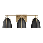 Norman Three Light Wall / Bath LIGHTING - vanity Visual Comfort Midnight Black Satin Brass