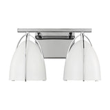 Norman Two Light Wall / Bath LIGHTING - vanity Visual Comfort Matte White Chrome