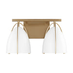 Norman Two Light Wall / Bath LIGHTING - vanity Visual Comfort Matte White Satin Brass