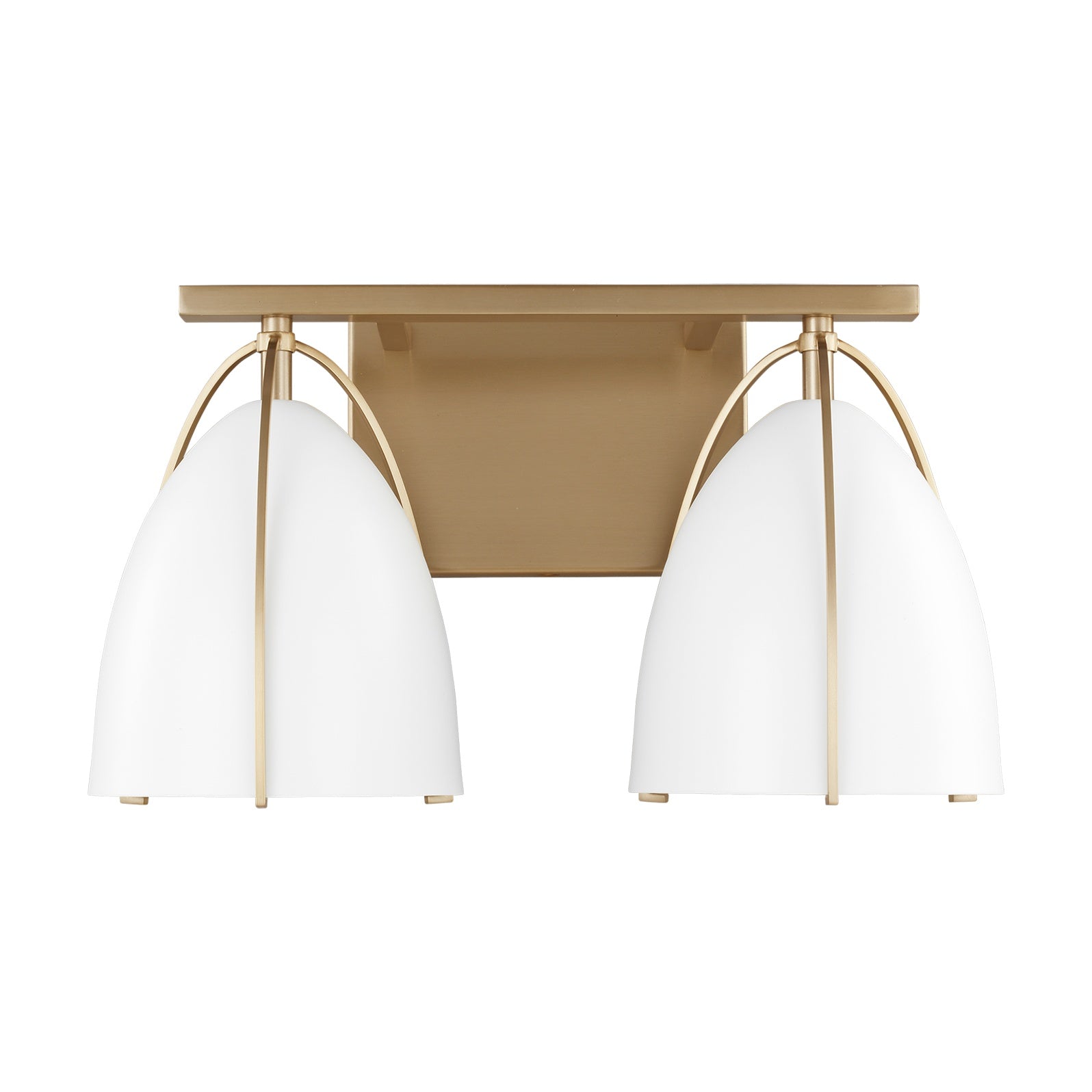 Norman Two Light Wall / Bath LIGHTING - vanity Visual Comfort Matte White Satin Brass