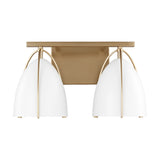 Norman Two Light Wall / Bath LIGHTING - vanity Visual Comfort Matte White Satin Brass