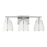 Norman Three Light Wall / Bath LIGHTING - vanity Visual Comfort Matte White Chrome