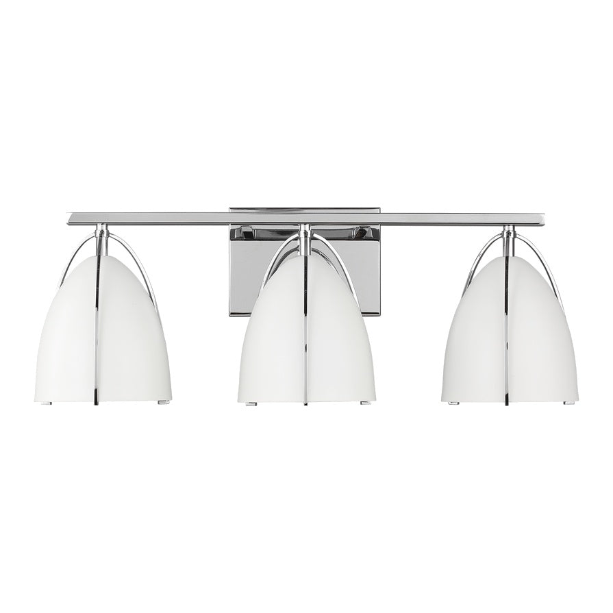 Norman Three Light Wall / Bath LIGHTING - vanity Visual Comfort Matte White Chrome