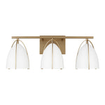 Norman Three Light Wall / Bath LIGHTING - vanity Visual Comfort Matte White Satin Brass