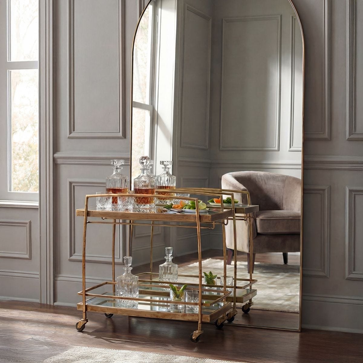 Scarra Bar Cart FURNITURE - bar carts & cabinet Uttermost