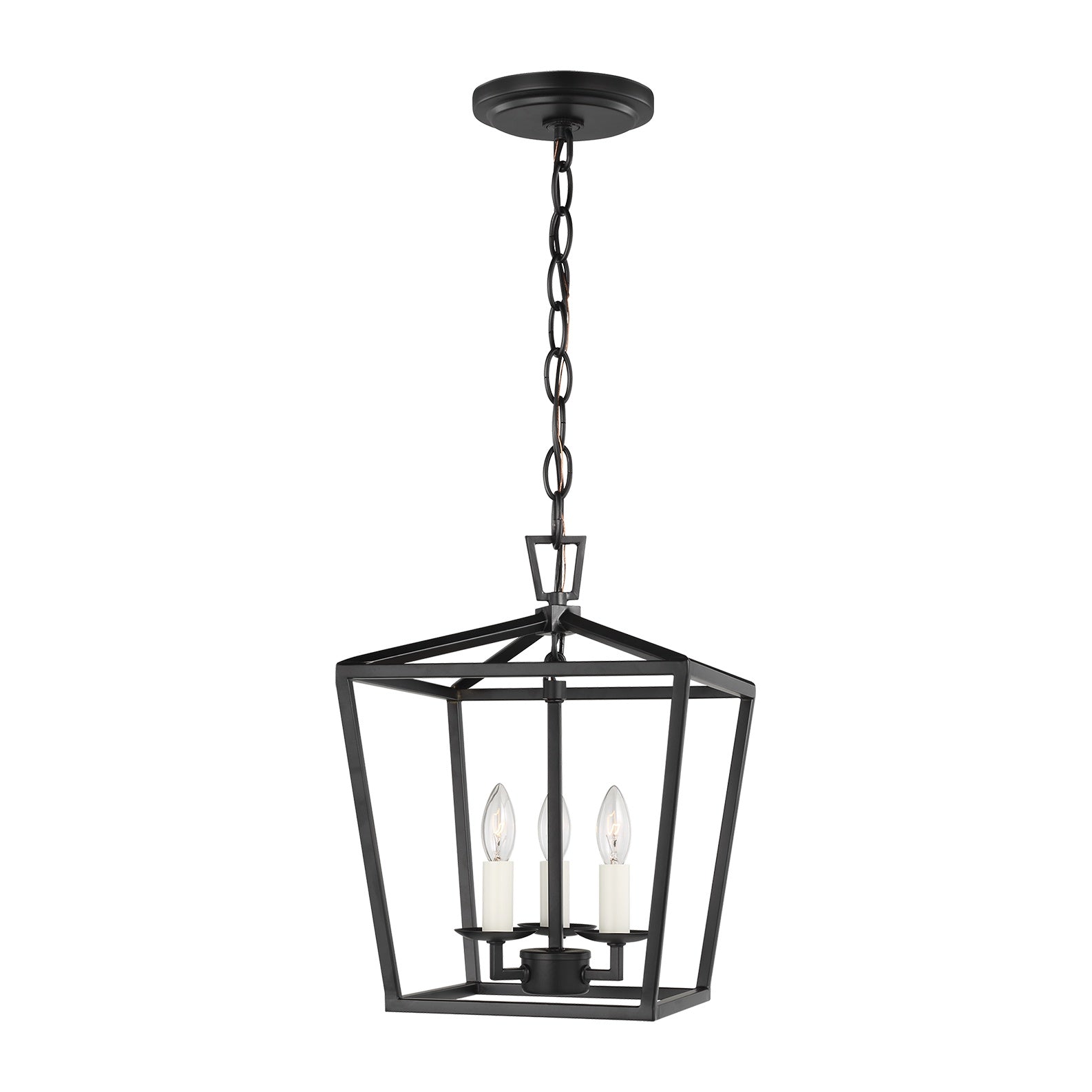 Dianna Three Light Mini Lantern LIGHTING - pendant Visual Comfort - Studio Midnight Black