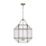 Morrison Medium Three Light Lantern LIGHTING - pendant Visual Comfort Brushed Nickel Clear Glass