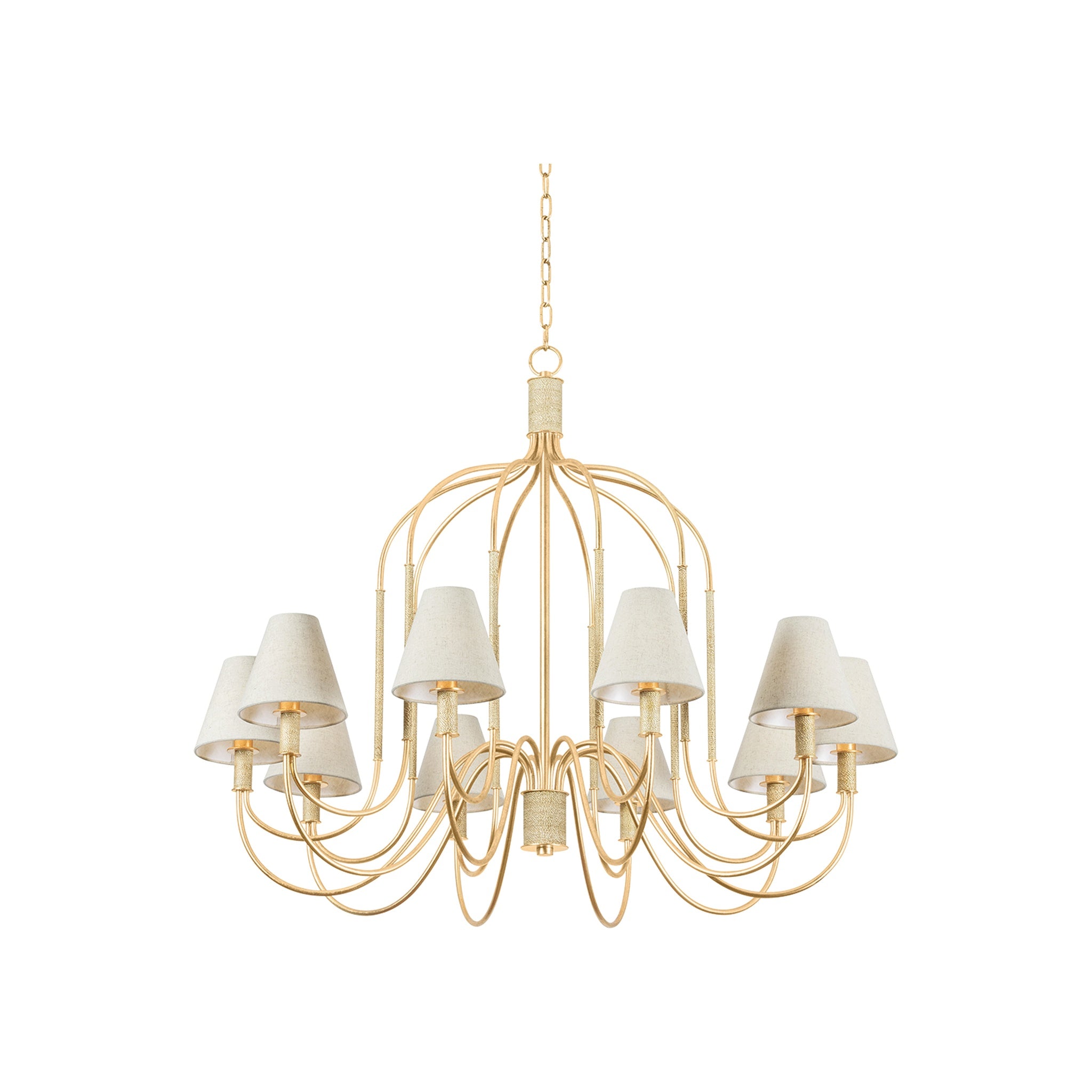 Warrensburg Chandelier LIGHTING - chandelier Hudson Valley Lighting Vintage Gold Leaf Large