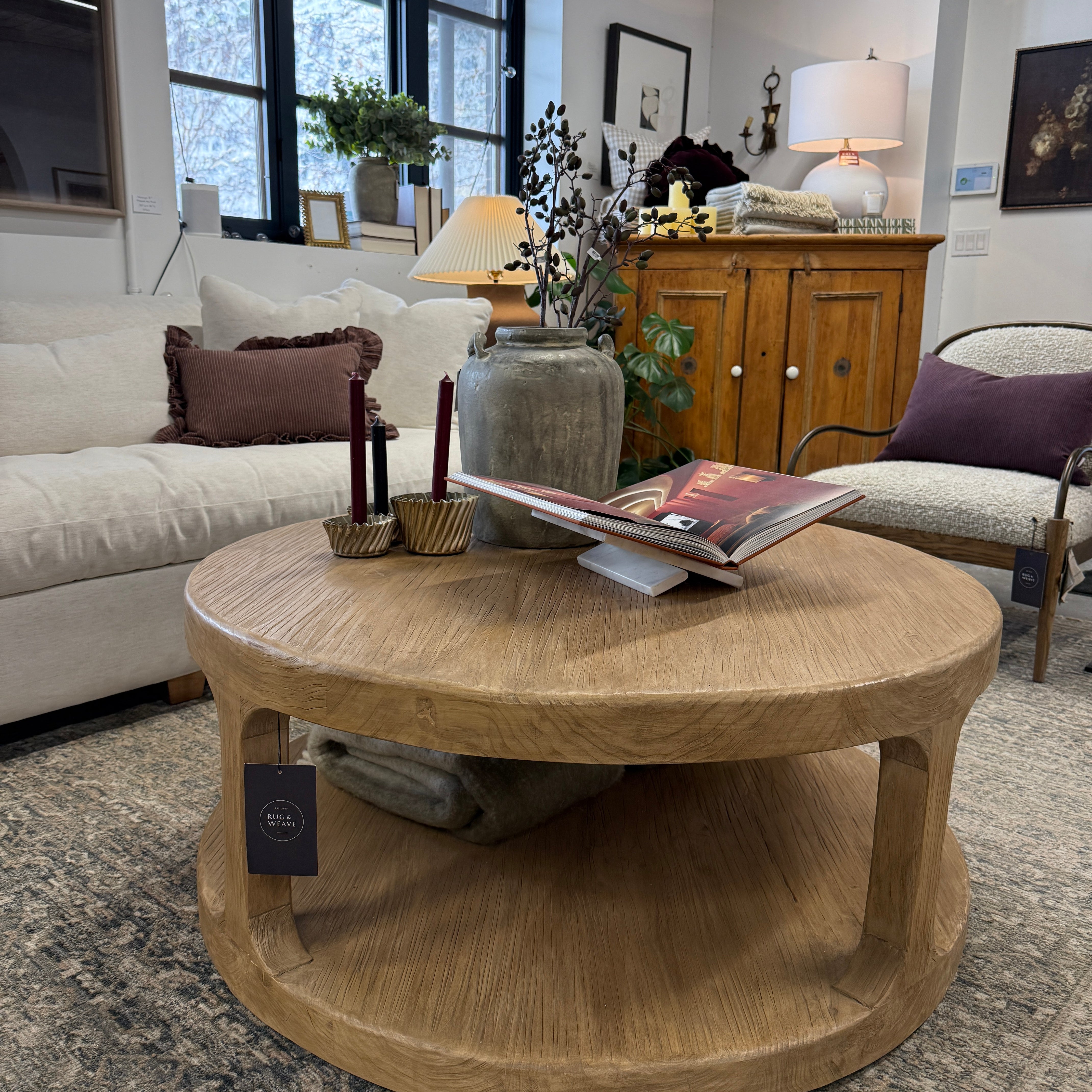 IN STORE - Clara Reclaimed Wood Round Coffee Table IN STORE -coffee table Hauer Market