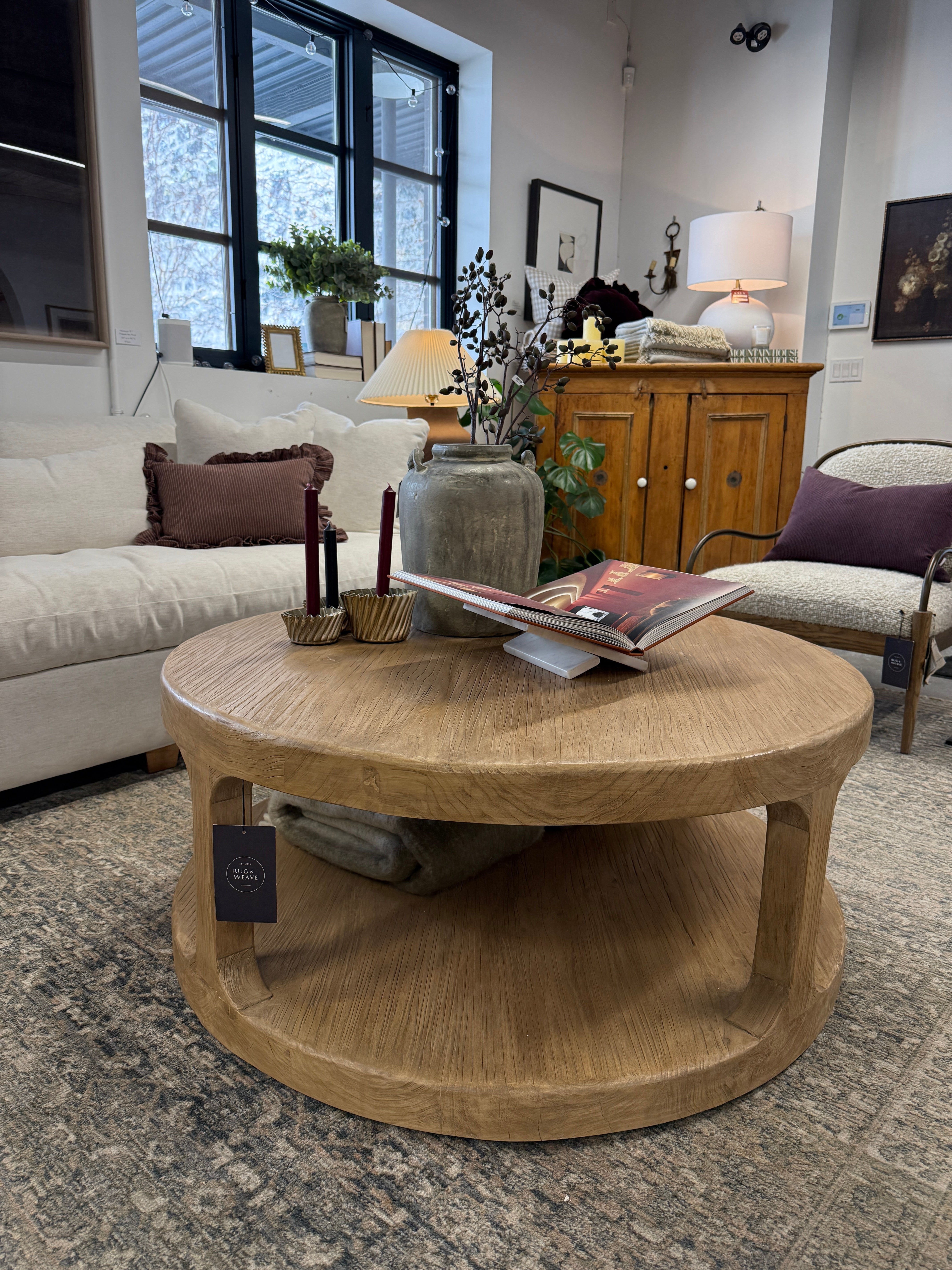 IN STORE - Clara Reclaimed Wood Round Coffee Table IN STORE -coffee table Hauer Market