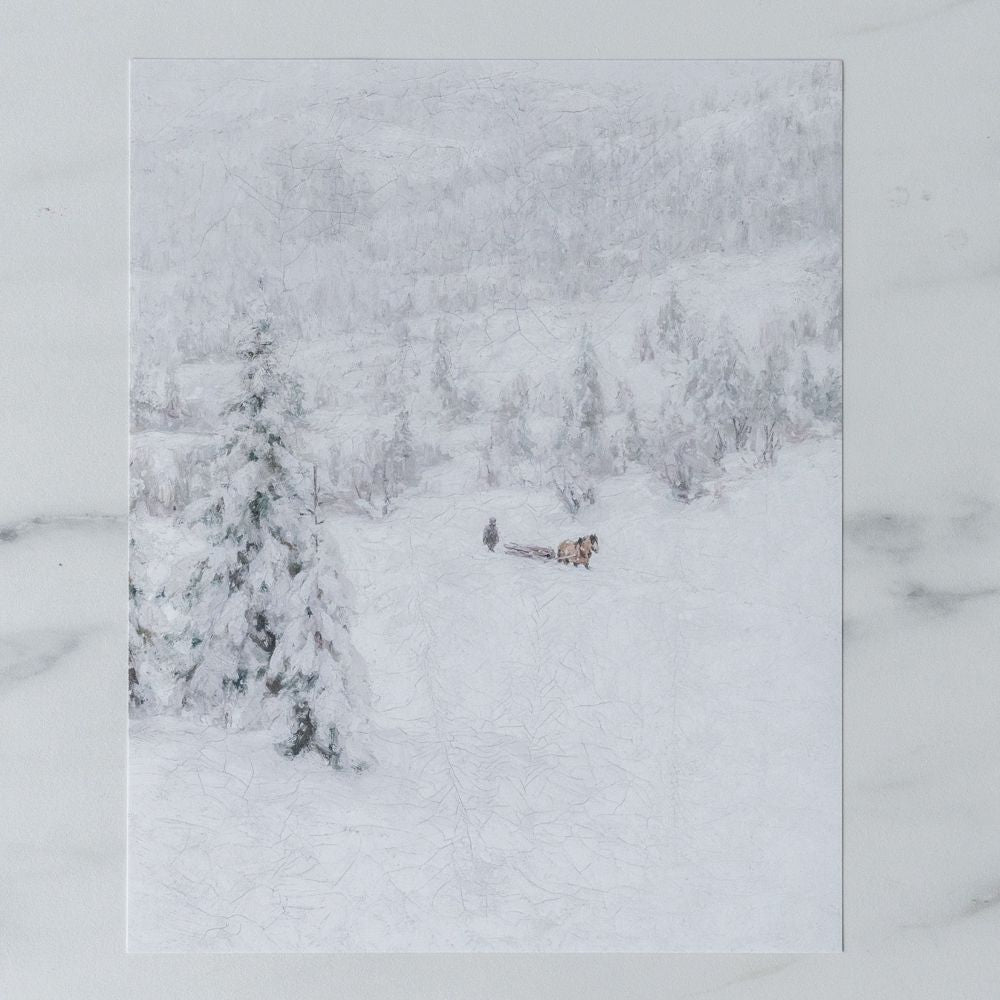 Snowfall Vintage Art Print - Rug & Weave