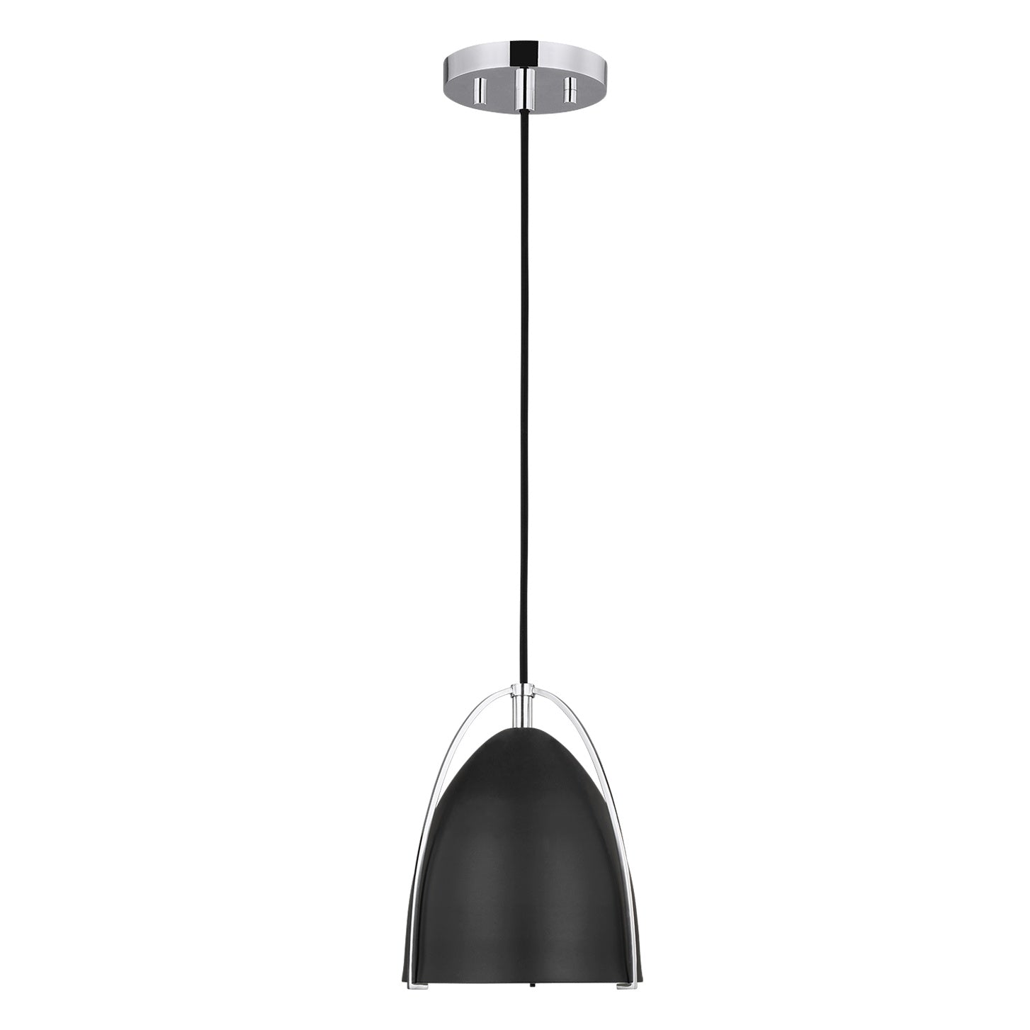 Norman One Light Mini-Pendant LIGHTING - pendant Visual Comfort Midnight Black Chrome