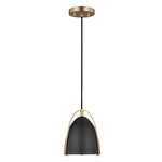 Norman One Light Mini-Pendant LIGHTING - pendant Visual Comfort Midnight Black Satin Brass