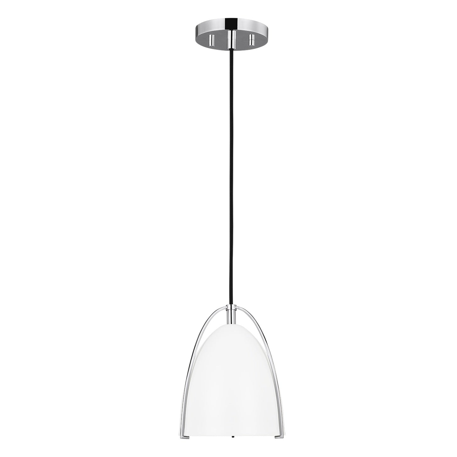 Norman One Light Mini-Pendant LIGHTING - pendant Visual Comfort Matte White Chrome