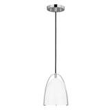 Norman One Light Mini-Pendant LIGHTING - pendant Visual Comfort Matte White Chrome