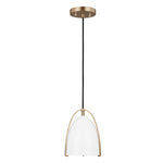 Norman One Light Mini-Pendant LIGHTING - pendant Visual Comfort Matte White Satin Brass
