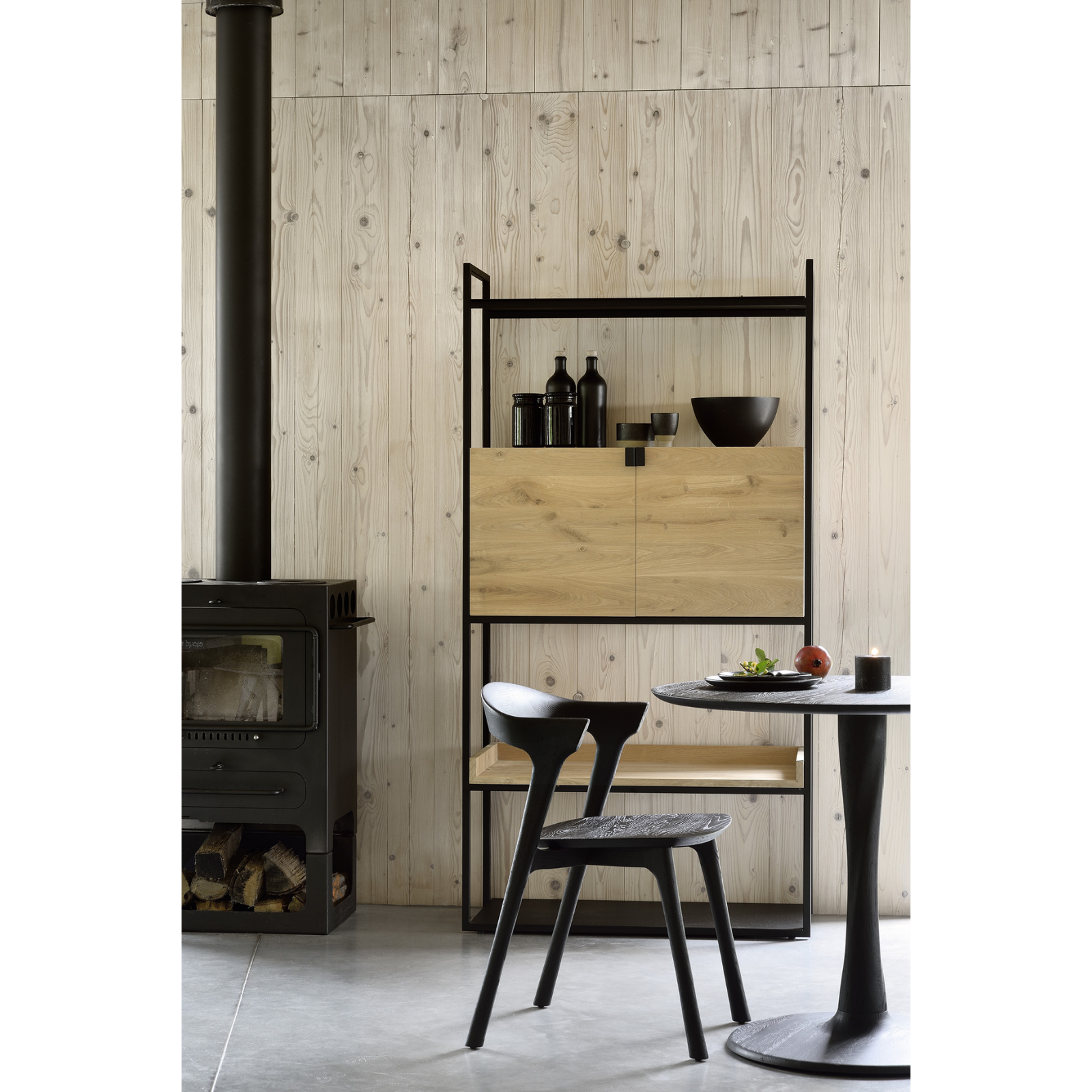 bok dining chair oak black - rug & weave