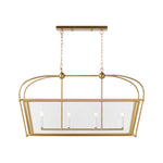 Charleston Four Light Linear Lantern LIGHTING - chandelier Visual Comfort Satin Brass
