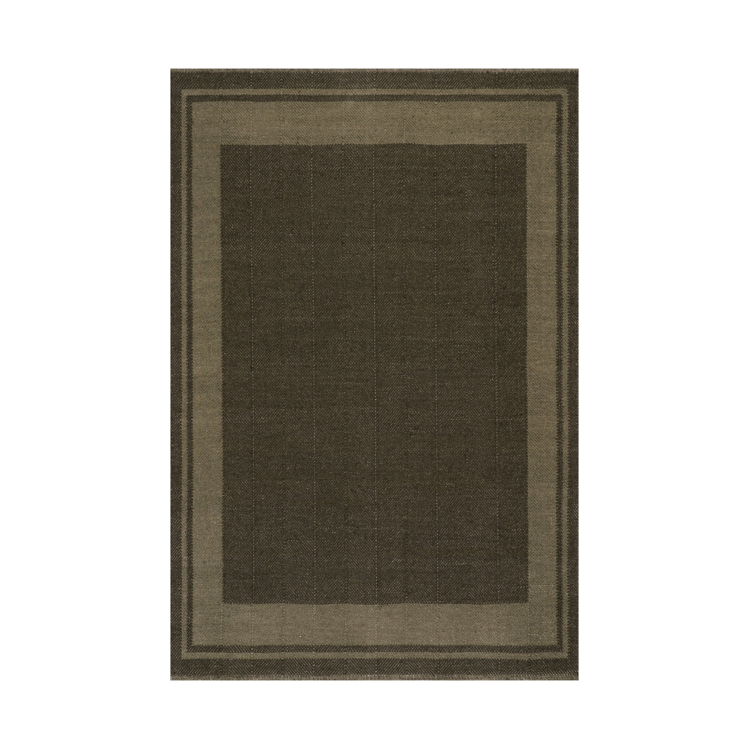 Nate Berkus Canon Bordered Wool Cozy Area Rug RUGS - wool Dash & Albert Green 3' x 5'