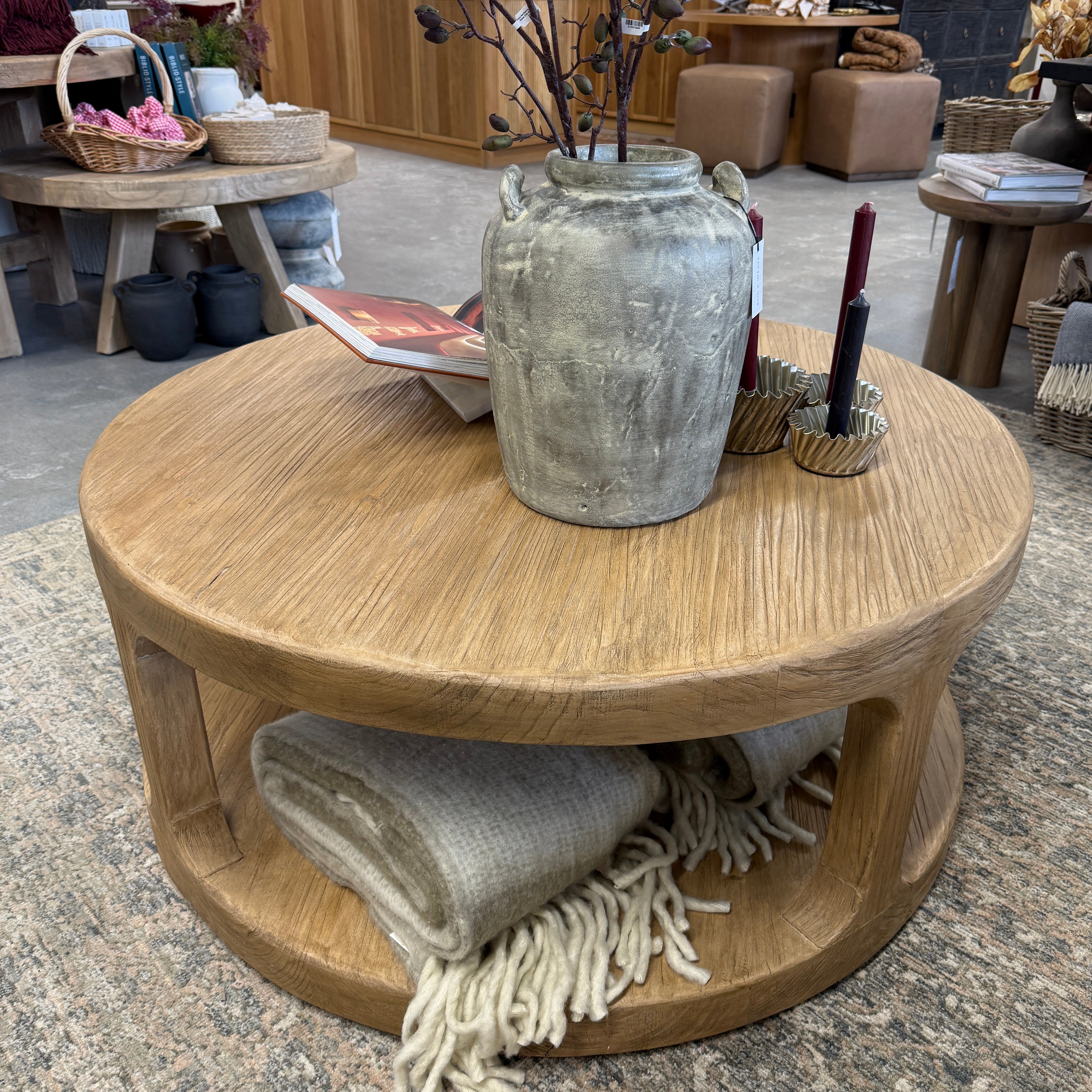IN STORE - Clara Reclaimed Wood Round Coffee Table IN STORE -coffee table Hauer Market