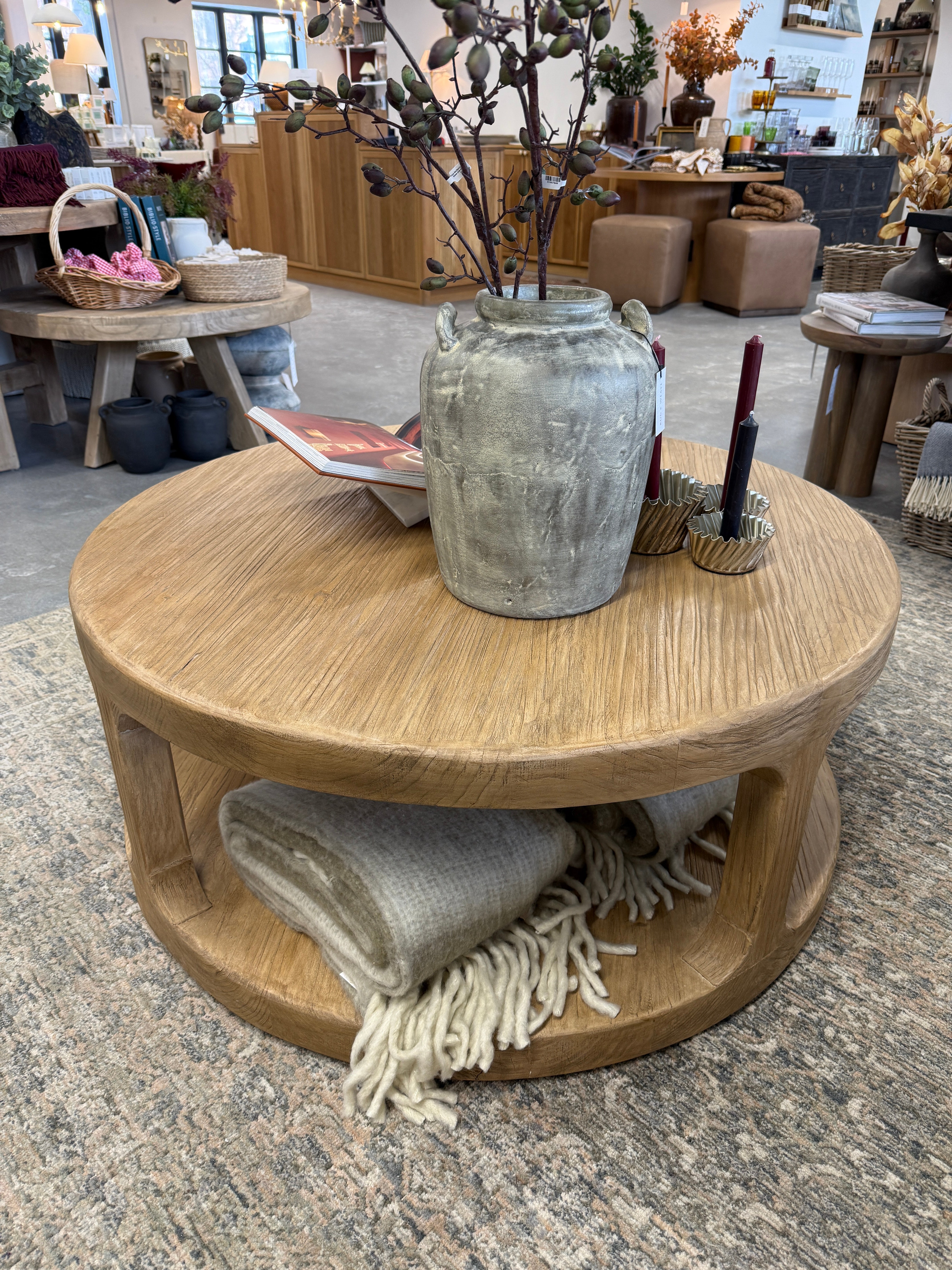 IN STORE - Clara Reclaimed Wood Round Coffee Table IN STORE -coffee table Hauer Market