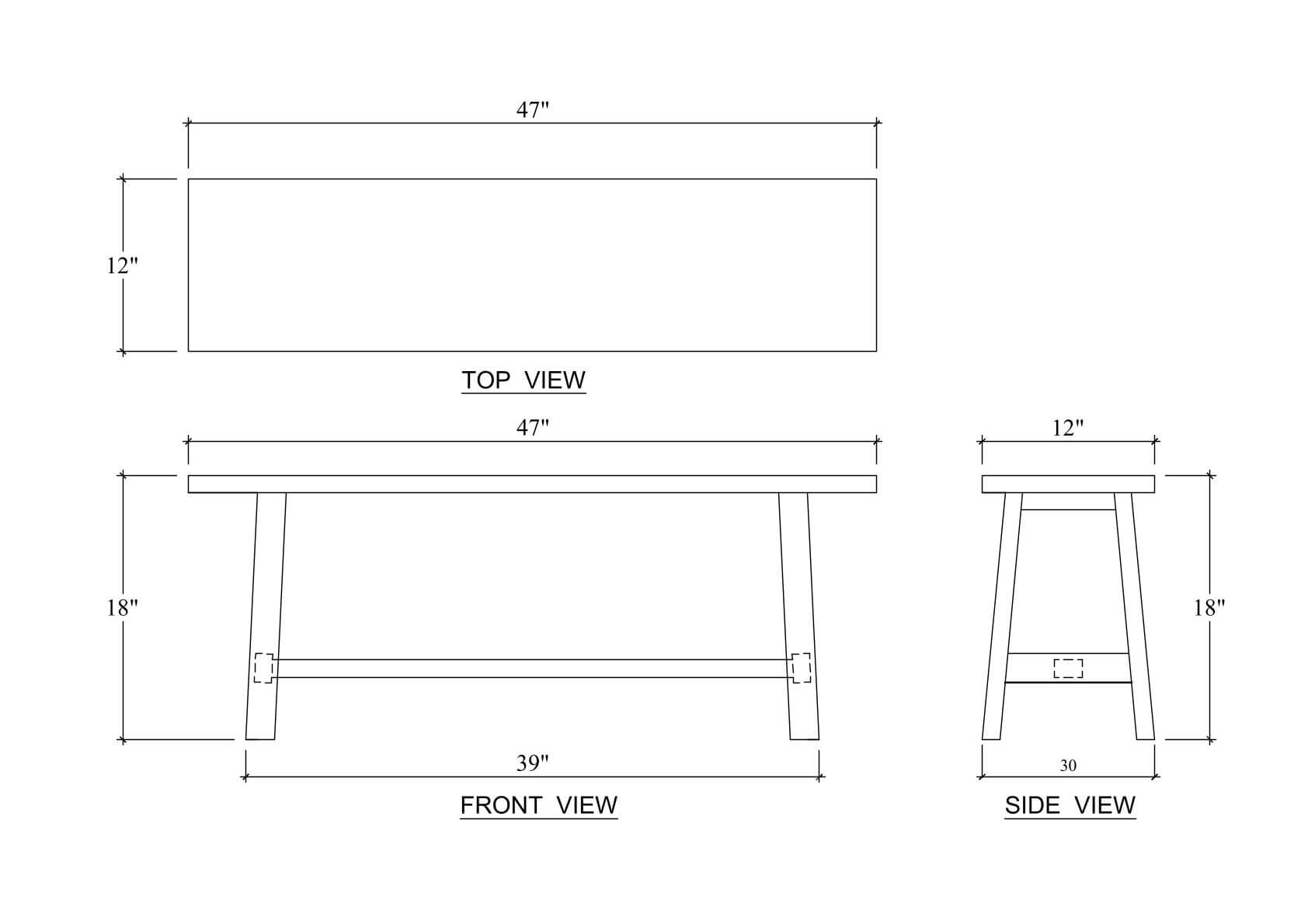Florence Bench FURNITURE - bench Bramble