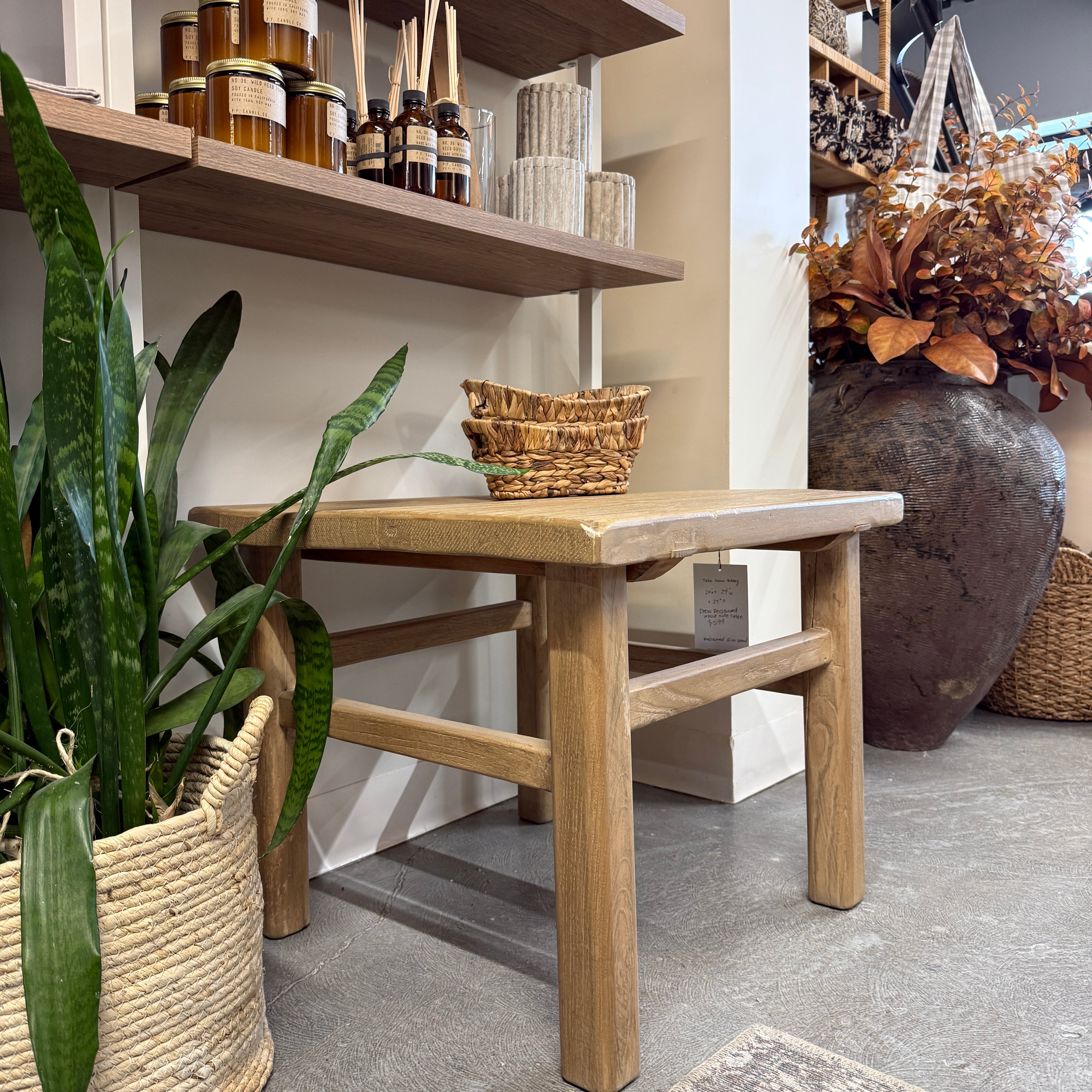 IN STORE - Drew Reclaimed Wood Side Table IN STORE-Hauer Hauer Market
