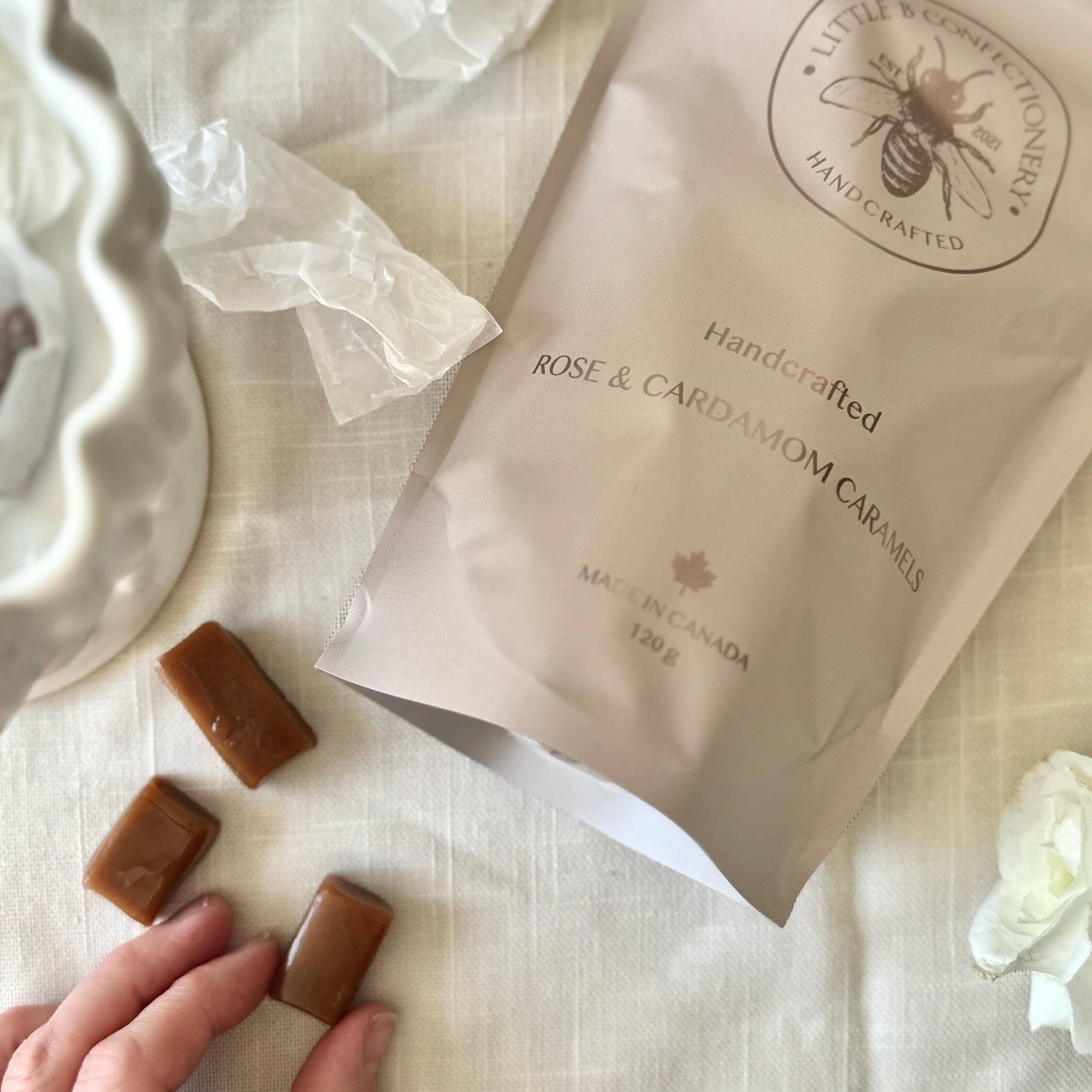 Rose & Cardamom Caramels candy Little b Confectionery