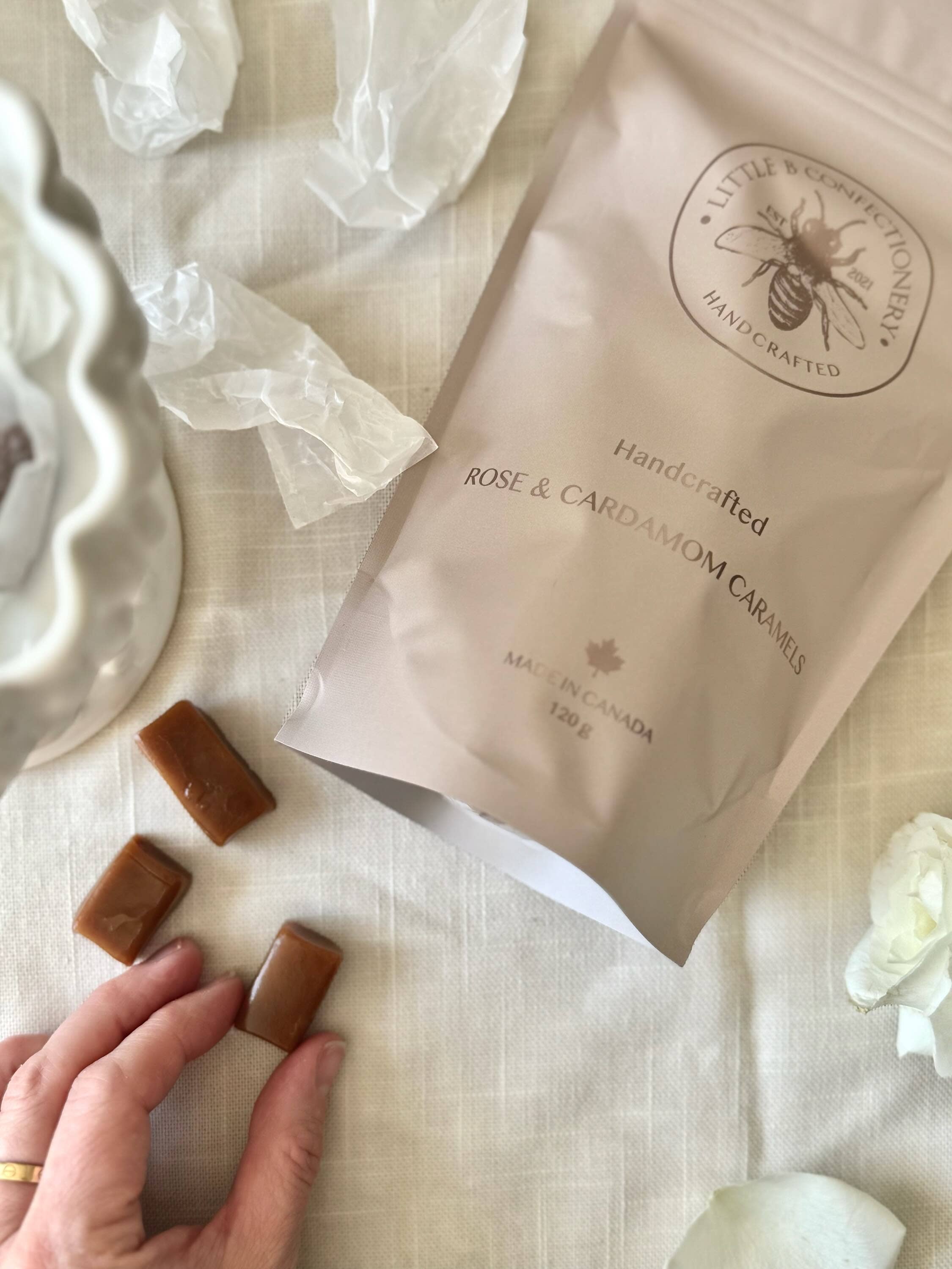 Rose & Cardamom Caramels candy Little b Confectionery