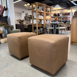 IN STORE - Dena Leather Ottoman FURNITURE - in store Rowe Furniture