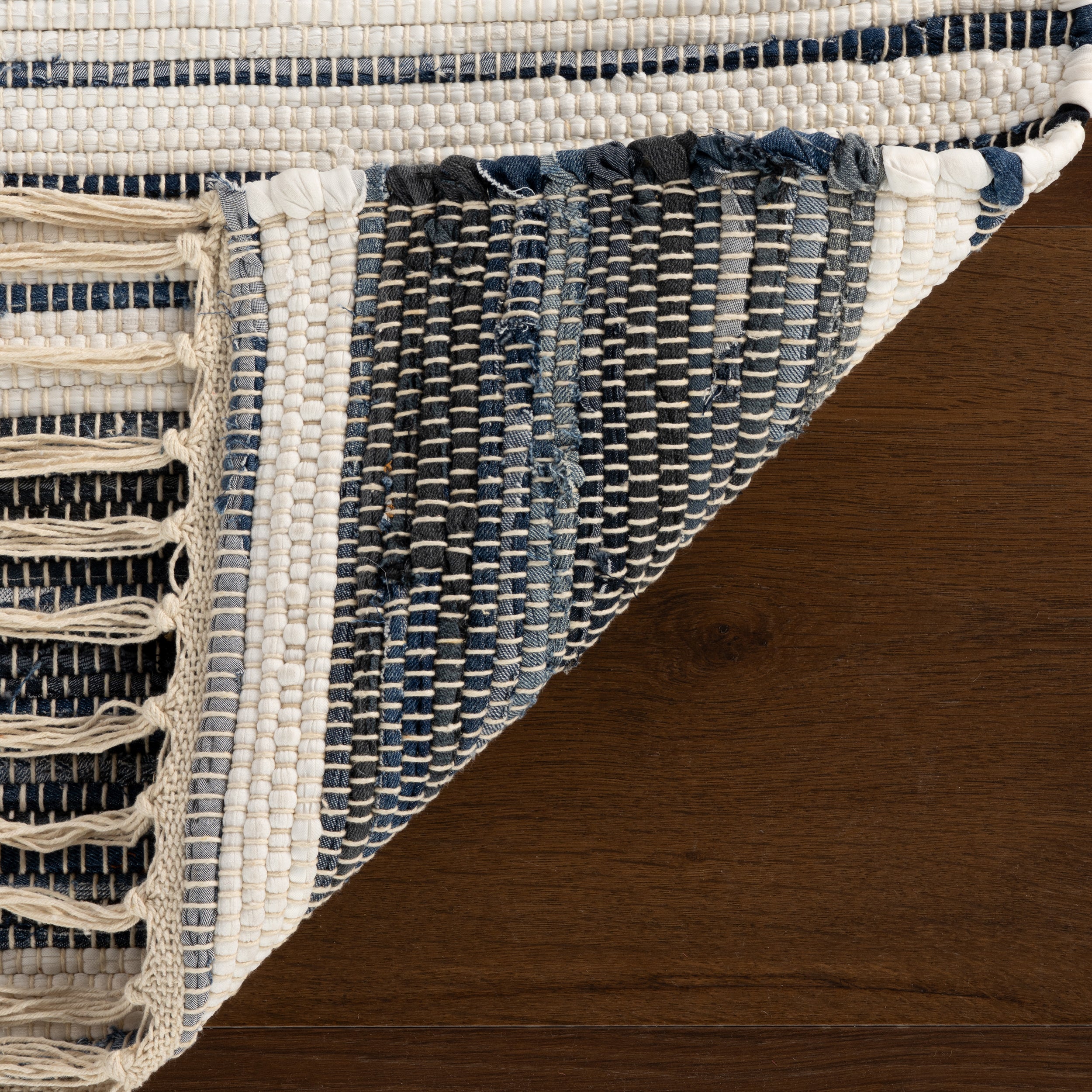 Diora Denim Bohemian Striped Rug RUGS - cotton Dash & Albert