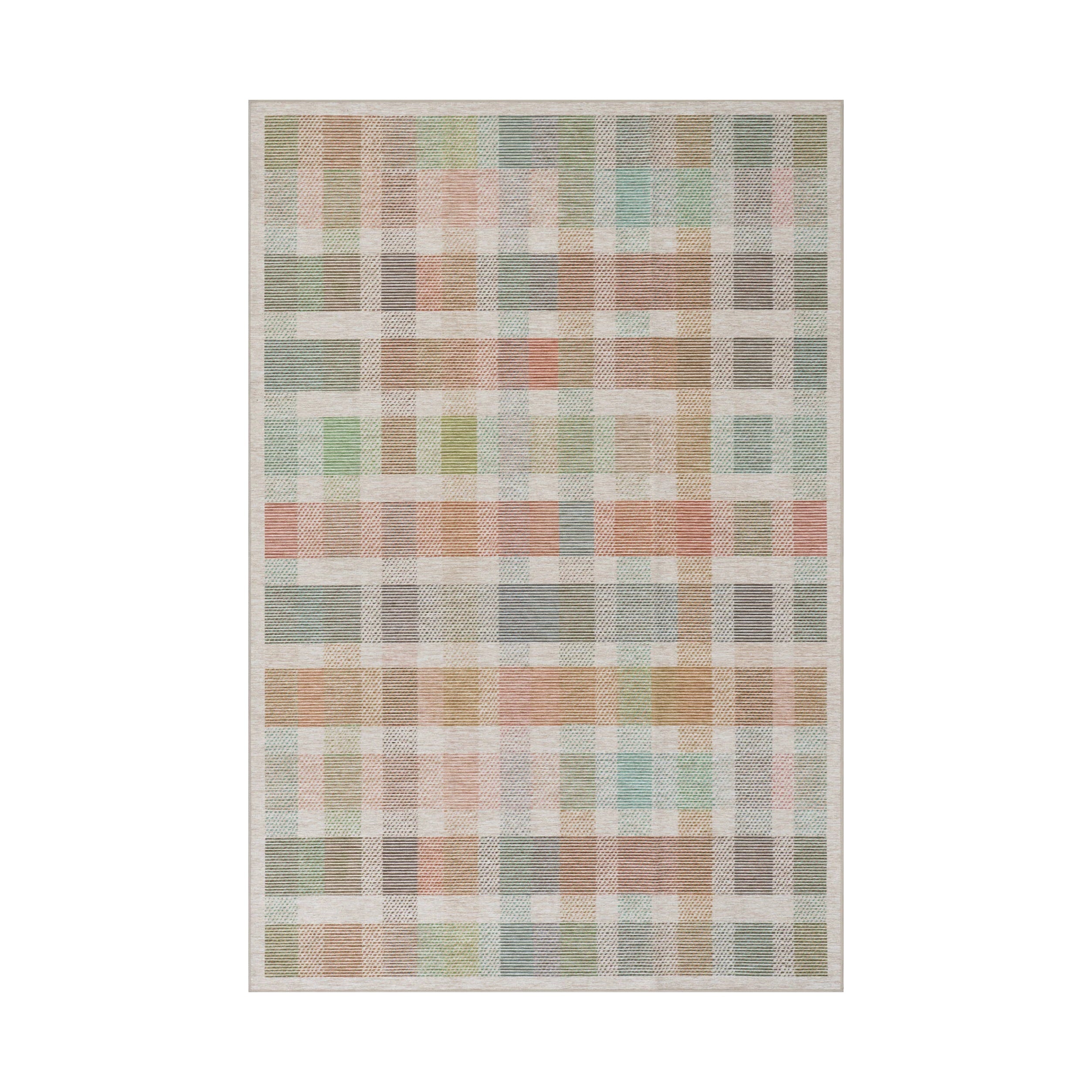 Chanan Farmhouse Plaid Machine Washable Rug RUGS - synthetic Dash & Albert 2' x 3'