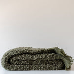 Olive Boucle Throw Blanket - Rug & Weave