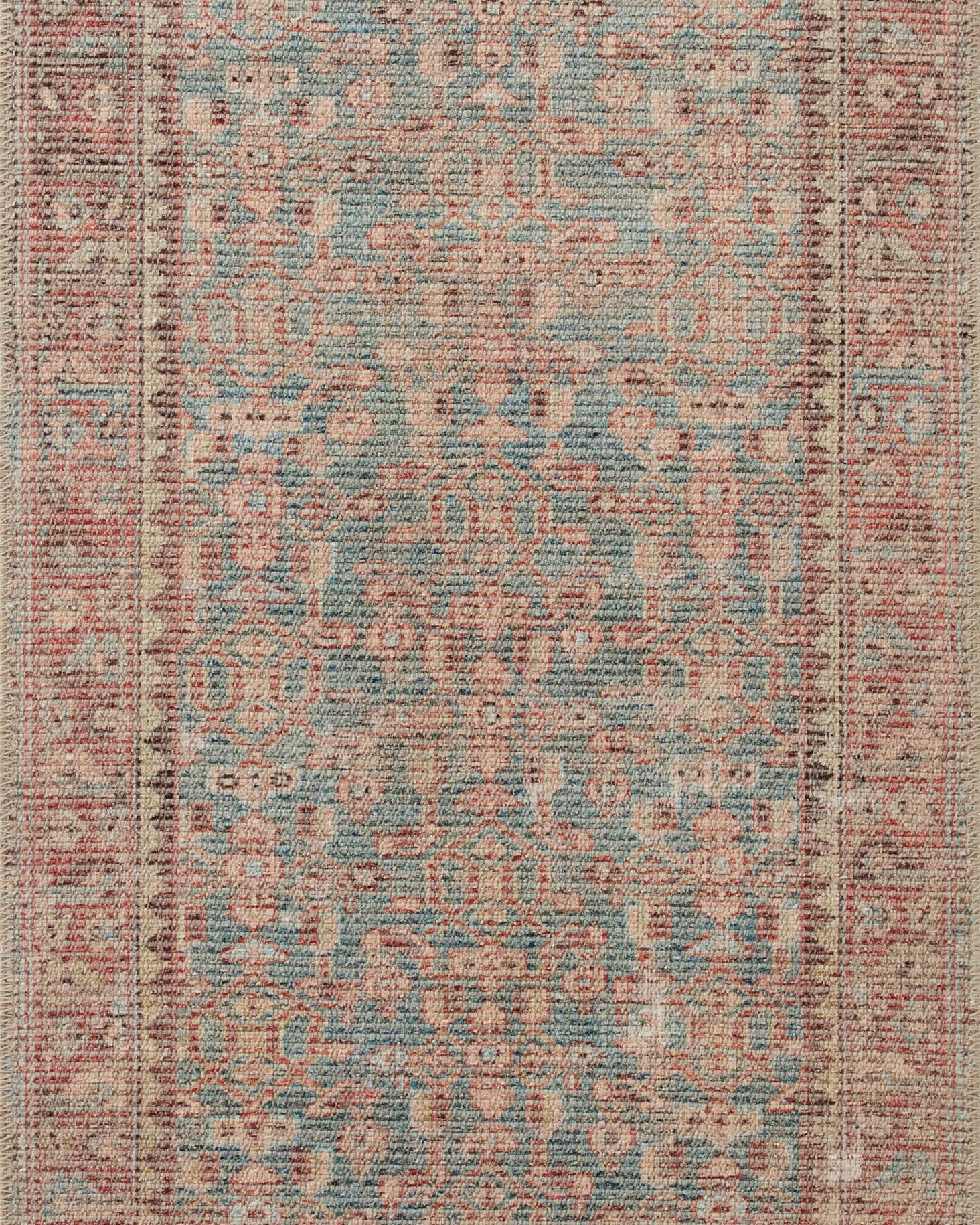 Angela Rose x Loloi Aubrey Blue/ Terracotta Rug 0-RUGS Loloi